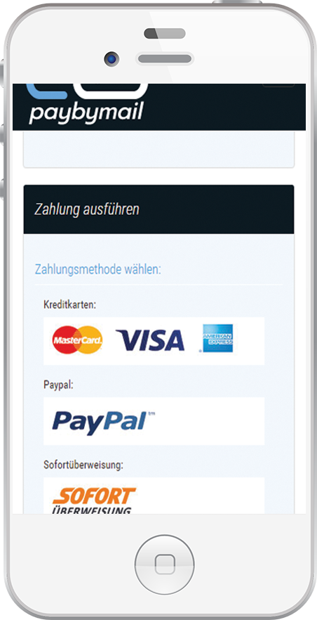 Mobile Paybymail Nutzung